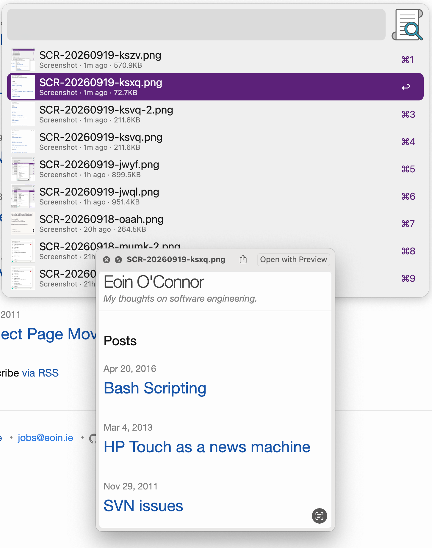 The Alfred workflow in action